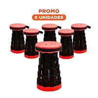Pack6 Soporte Compacto Plegable 2 Seguros Portatiles Diseno Rojo Negro